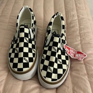 NWT Vans Stacked checkered slip-ons in size 7 women’s